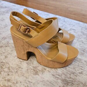 NEW Bamboo Platform Cork Wedge